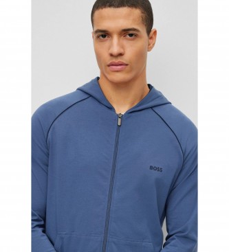 BOSS Homewear hoodie with zip and blue hood