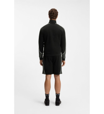 BOSS Camisola com fecho de correr com pormenores pretos em contraste