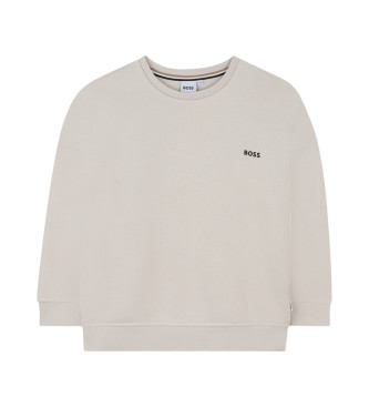 BOSS Beige sweatshirt med rund halsringning