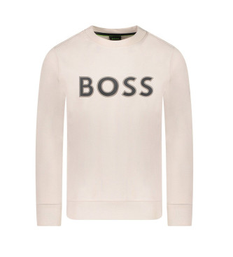 BOSS Sweatshirt med beige HD-logoprint