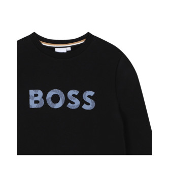 BOSS Sudadera de felpa cepillada negro