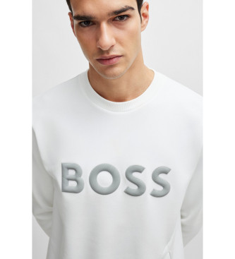 BOSS Sweatshirt 3D-logotyp vit
