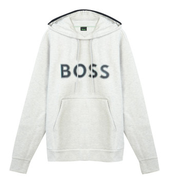 BOSS Sweatshirt com logtipo estampado cinzento
