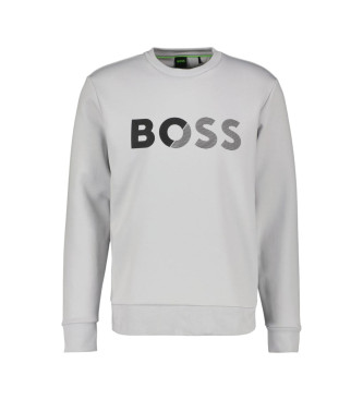 BOSS Sweatshirt Salbo Tape Logo blanc