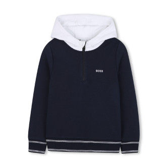 BOSS Sweatshirt com capuz azul-marinho