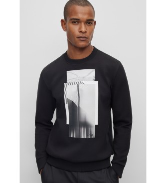 BOSS Sweatshirt Salbo Design schwarz