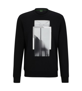 BOSS Sweater Salbo Design zwart