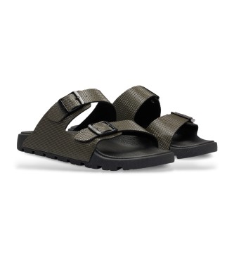 BOSS Two-strap sandals with structured uppers for all genders  green