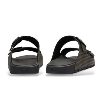 BOSS Two-strap sandals with structured uppers for all genders  green