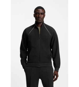 BOSS Sudadera de algod�n con ribetes en contraste negro