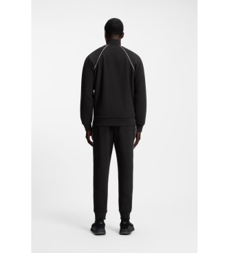 BOSS Sudadera de algod�n con ribetes en contraste negro