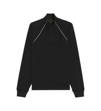 BOSS Sudadera de algod�n con ribetes en contraste negro
