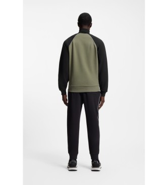 BOSS Baumwollsweatshirt mit gr�ner Kontrastpaspel