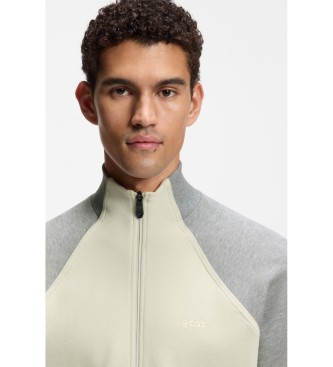 BOSS Baumwollsweatshirt mit beiger Kontrastpaspel