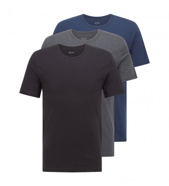 BOSS 3er-Pack T-Shirts RN CO schwarz, grau, marineblau