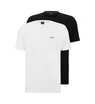 BOSS Zestaw 2 koszulek z logo czarny, biały