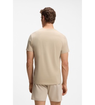 BOSS T-shirt em malha de algod�o com impress�o do log�tipo em bege