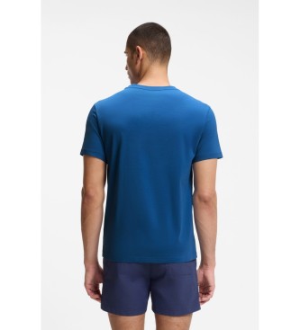 BOSS T-shirt em camisola de algod�o com impress�o do log�tipo em azul