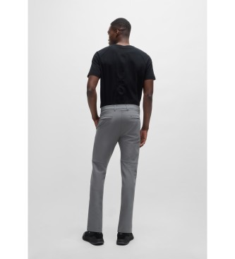 BOSS Spodnie chino slim fit z szarego, elastycznego materiału easy-iron