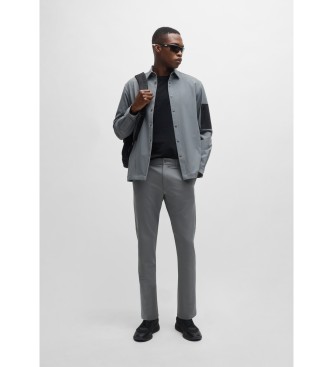 BOSS Chino slim fit grigio in tessuto multielastico stirabile facile