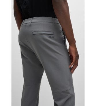 BOSS Chino slim fit grigio in tessuto multielastico stirabile facile