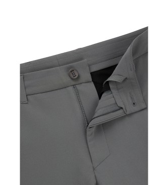 BOSS Calas Chino slim fit em tecido multi-estrias cinzento fcil de passar a ferro