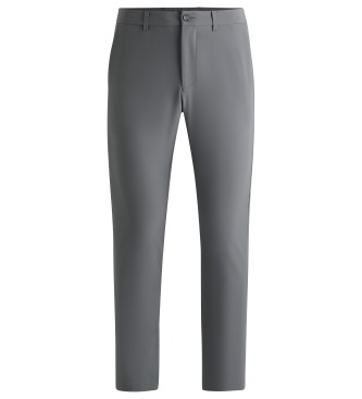 BOSS Chino slim fit grigio in tessuto multielastico stirabile facile