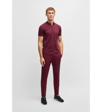 BOSS Spodnie slim fit w kolorze bordowym