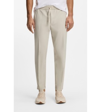 BOSS Beige Tapered Fit Trousers