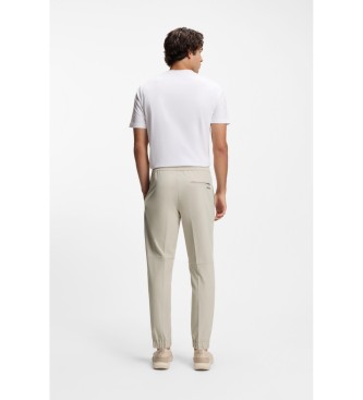 BOSS Beige Tapered Fit Trousers