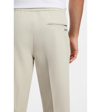 BOSS Beige Tapered Fit Trousers