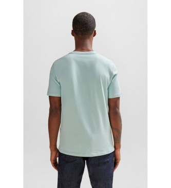 BOSS Camiseta Punto Aplique turquesa