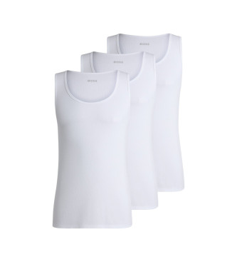 BOSS Pack 3 T-shirts blancs brod�s du logo