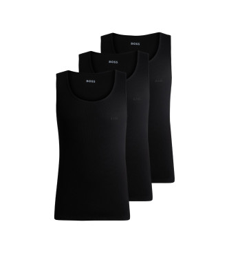 BOSS Pack 3 T-Shirts brod�s du logo noir