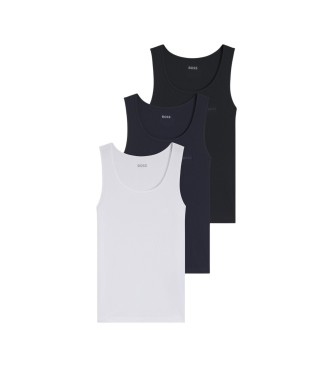BOSS T-shirt Pack 3 coton c�tel� noir, blanc