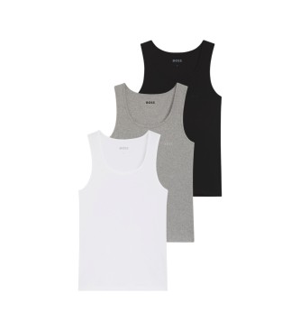 BOSS Set di 3 canottiere: bianca, grigia, nera