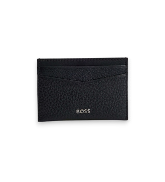 BOSS Tarjetero de piel New Crosstown negro