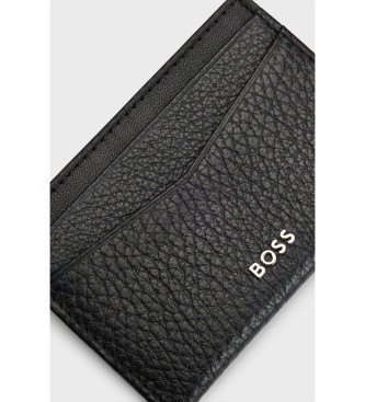 BOSS Tarjetero de piel New Crosstown negro