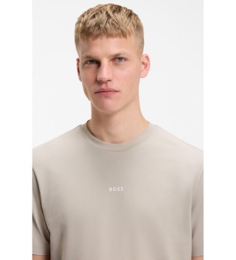 BOSS T-shirt beige in cotone elasticizzato