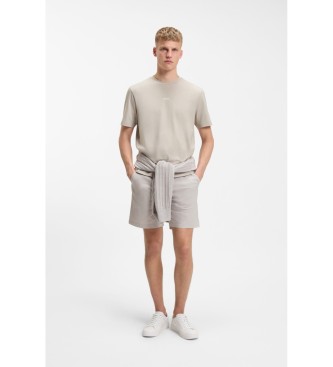 BOSS T-shirt beige in cotone elasticizzato