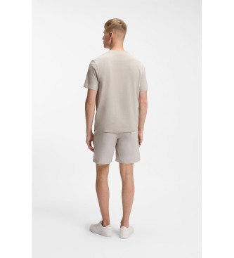 BOSS T-shirt beige in cotone elasticizzato
