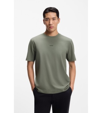 BOSS T-shirt verde em algodão elástico