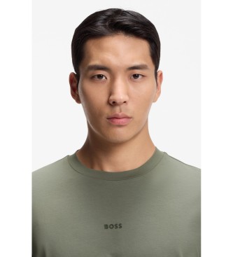 BOSS T-shirt verde em algodão elástico