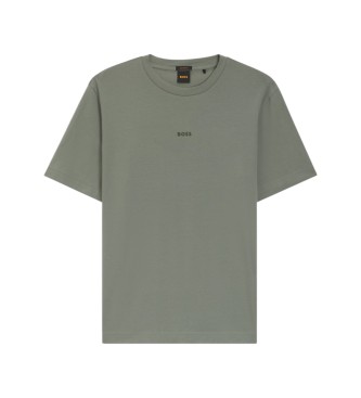BOSS T-shirt verde em algodão elástico