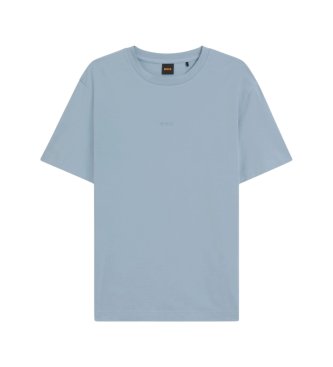 BOSS T-shirt Coton Élastique Logo bleu