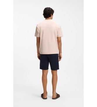 BOSS T-shirt elástica de algodão cor-de-rosa