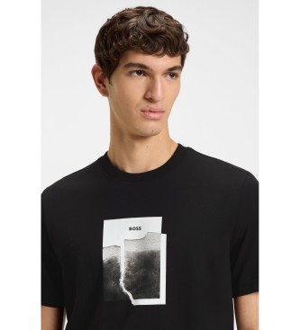 BOSS Camiseta Punto Ilustrada negro