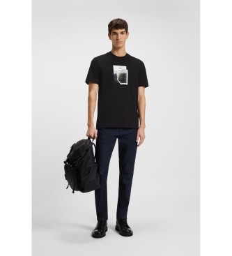 BOSS Camiseta Punto Ilustrada negro