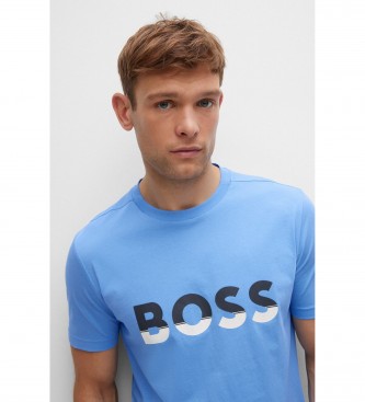 BOSS Bloques hellblaues T-shirt
