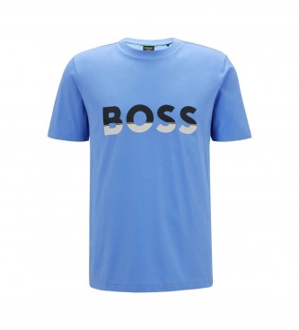 BOSS Bloques lichtblauw T-shirt